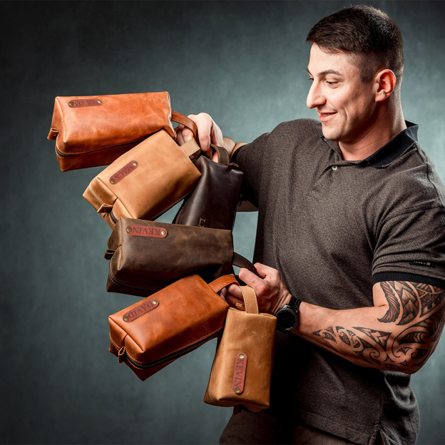 Personalized Men's Toiletry Leather Bag for Unique & Love | JNSBag38
