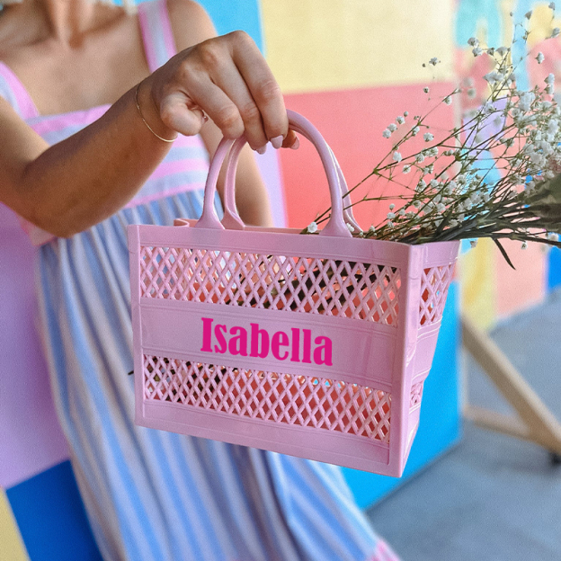 Personalized Name Color Jelly Beach Tote Bag | JNSBag52