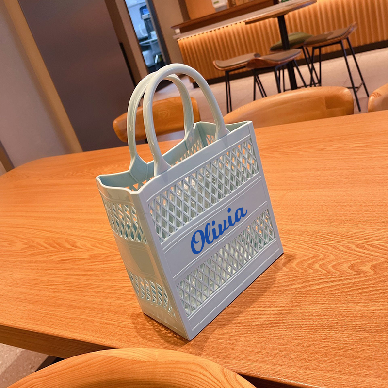 Personalized Name Color Jelly Beach Tote Bag | JNSBag52
