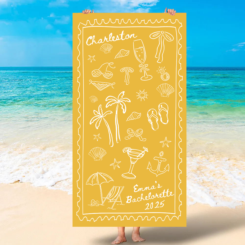 Personalized Bachelorette Beach Towel for Unique & Love | JNSTowel06