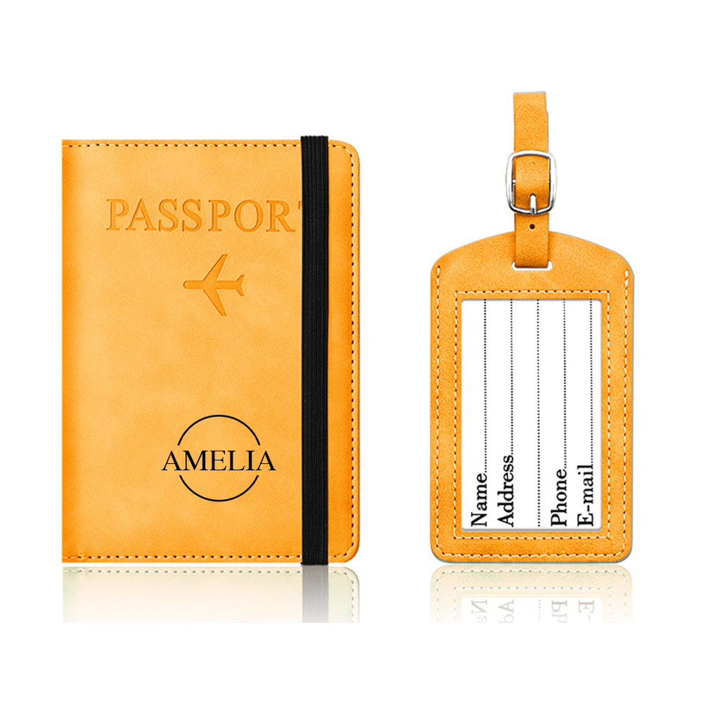 Personalized Monogram Leather Passport Cover with RFID Blocking | JNSCase01