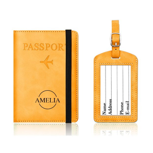 Personalized Monogram Leather Passport Cover with RFID Blocking | JNSCase01