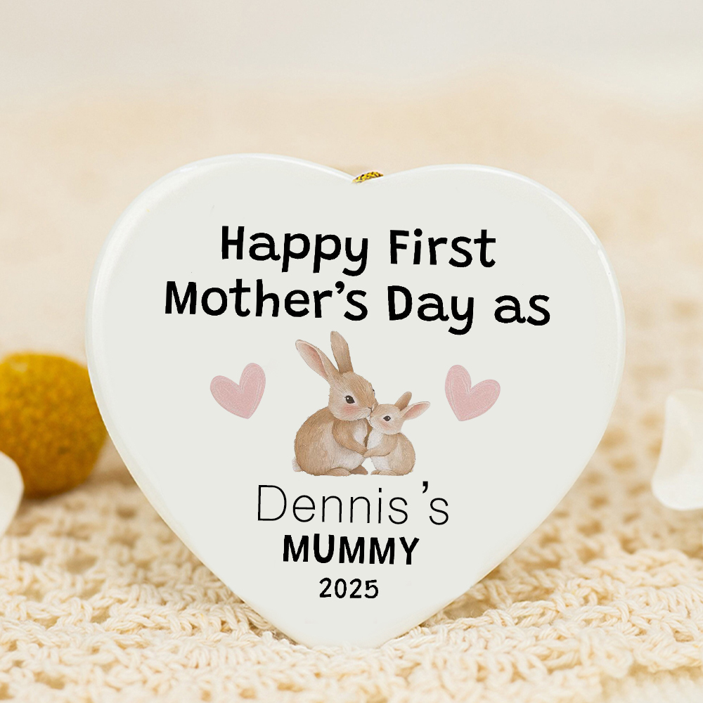 Personalised Mother's Day Ceramic Heart Ornament for Unique & Love | JNSDec126
