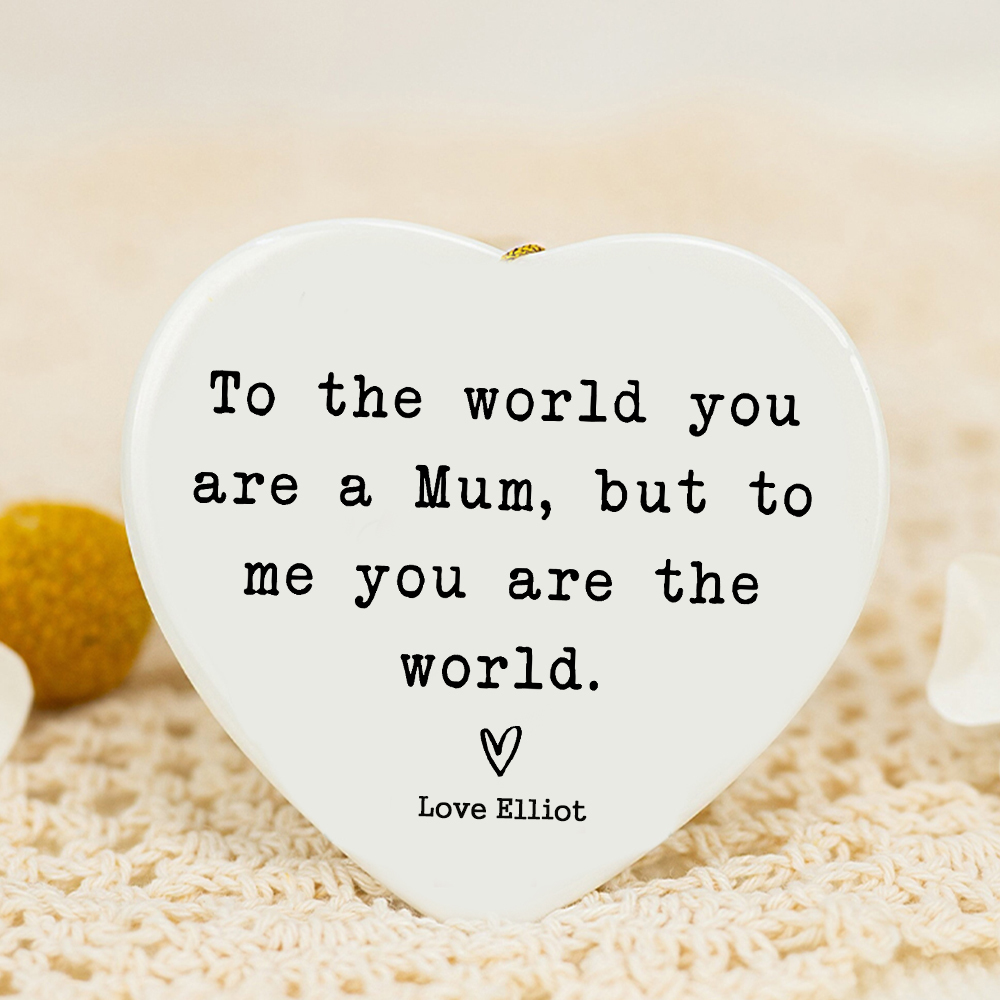 Personalised Mother's Day Ceramic Heart Ornament for Unique & Love | JNSDec127