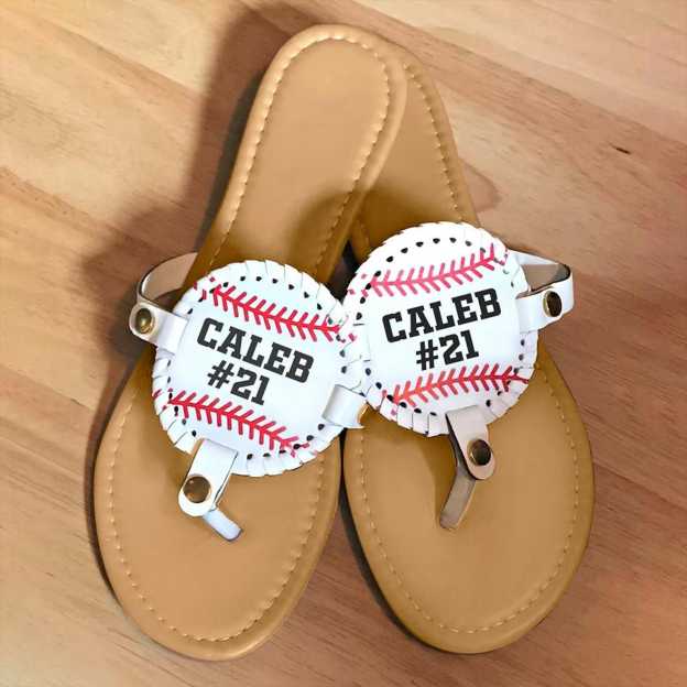 Personalized Monogram Baseball Football Softball Non-slip Flip Flops | JNSBeach03