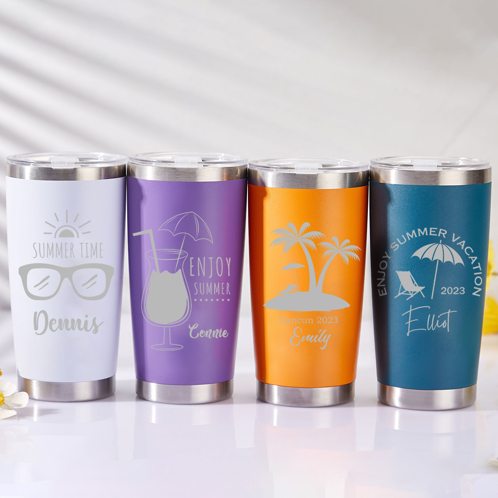 Personalized Name 20oz Vacation Stainless Steel Insulated Tumbler | JNSBottle02