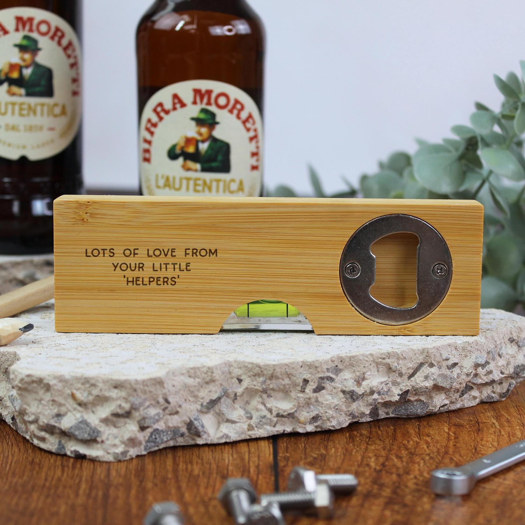 Personalized 2 in 1 Wooden Spirit Level Bottle Opener for Unique & Love | JNSTool25