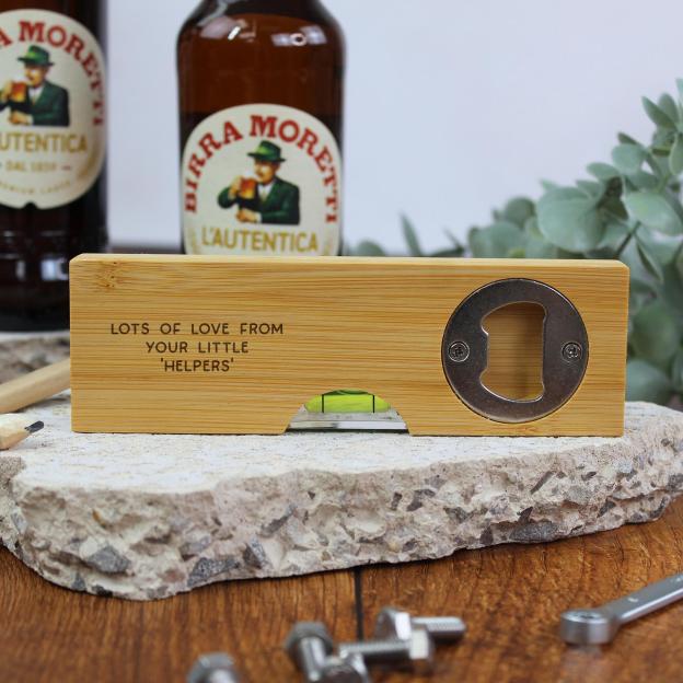 Personalized 2 in 1 Wooden Spirit Level Bottle Opener for Unique & Love | JNSTool25