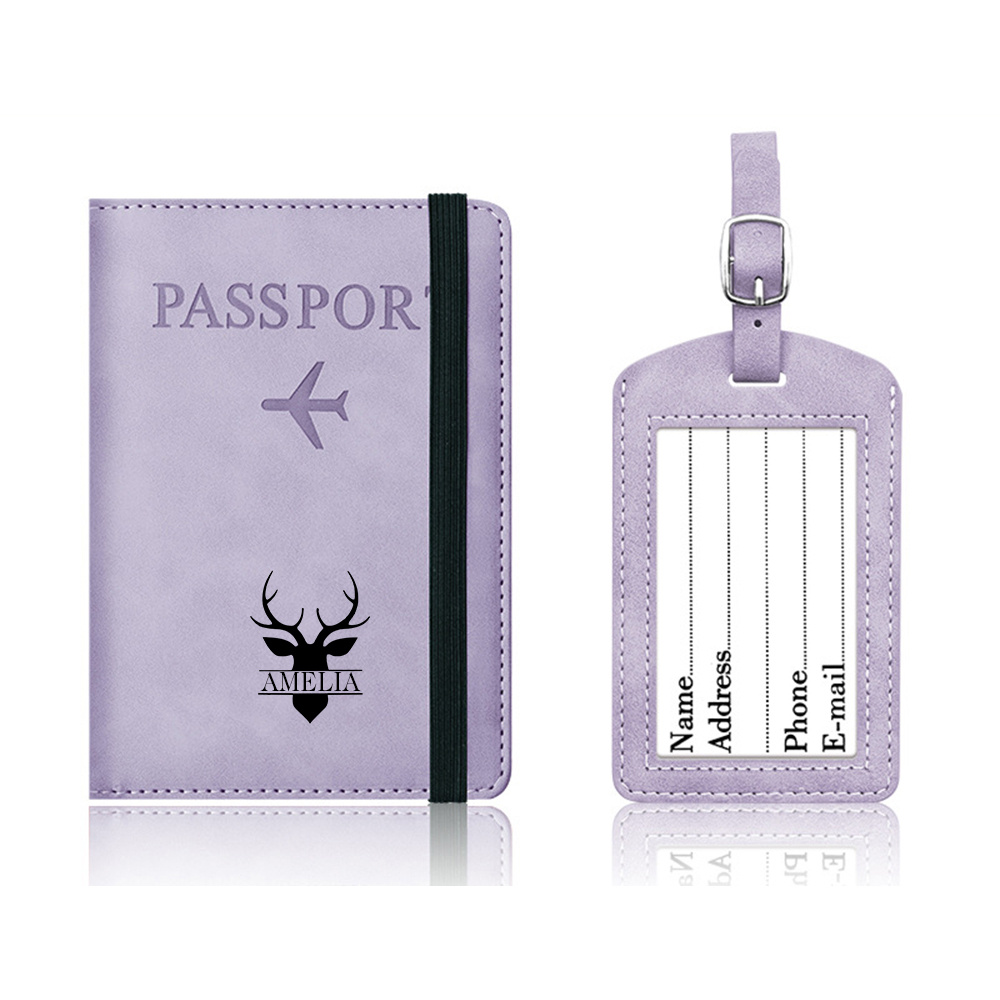 Personalized Monogram Leather Passport Cover with RFID Blocking | JNSCase01