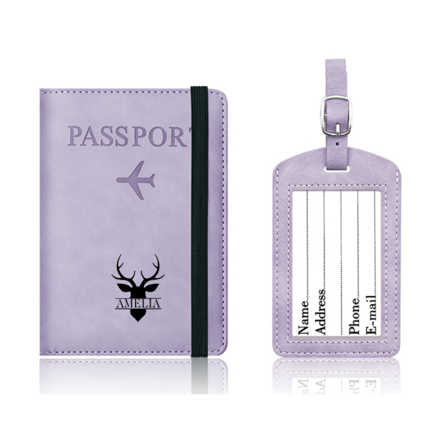 Personalized Monogram Leather Passport Cover with RFID Blocking | JNSCase01