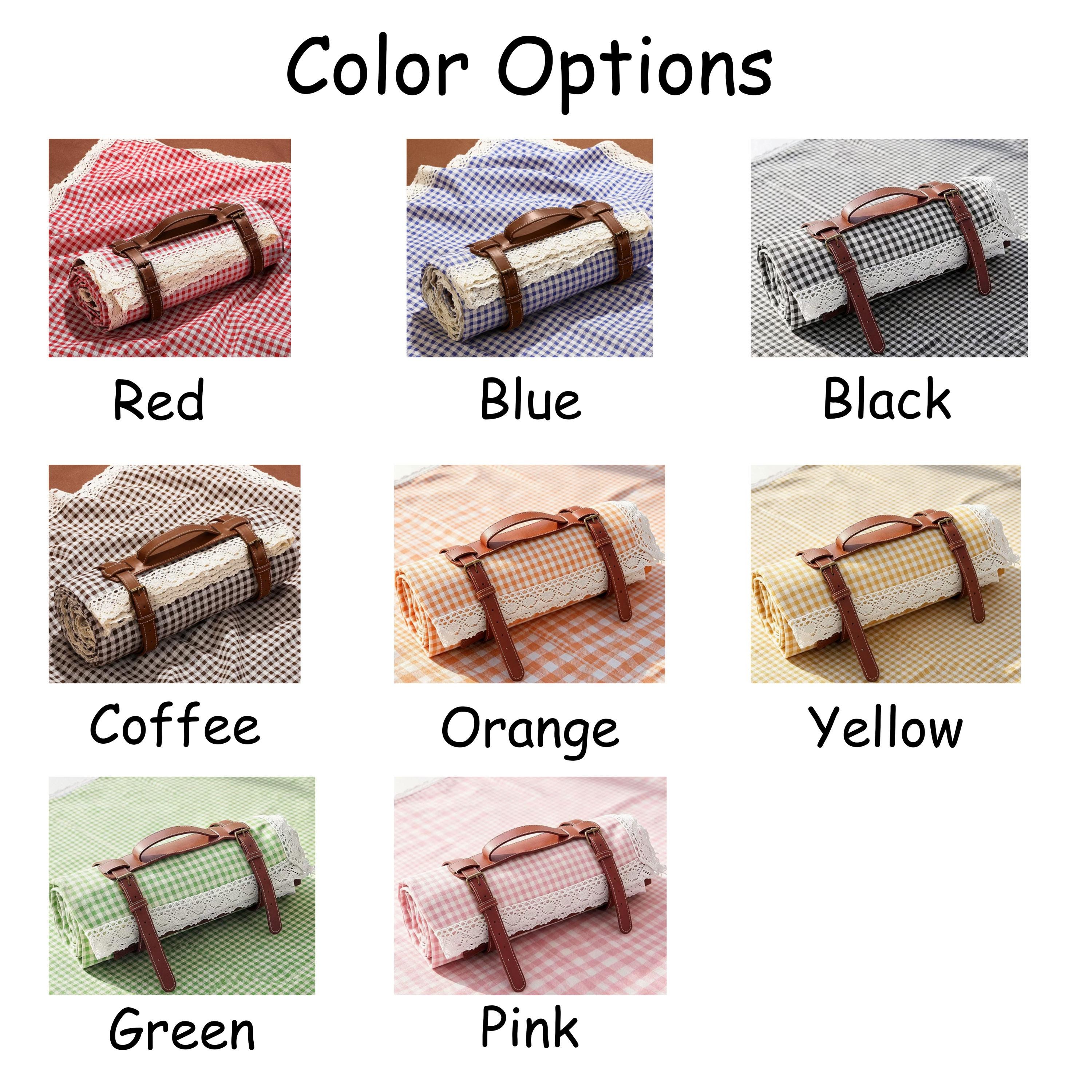 Personalized Name Embroidered Lace Gingham Picnic Blanket for Unique and Love | JNSDec226