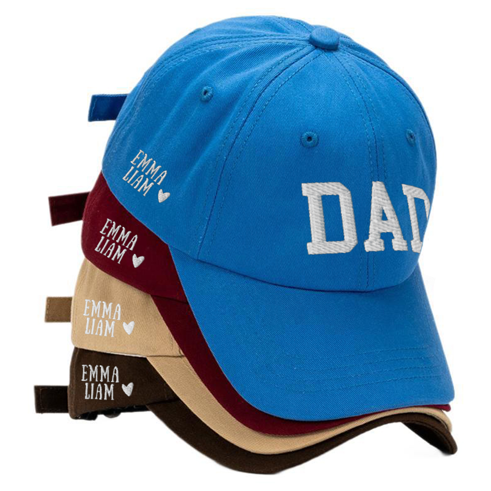 Personalized Embroidered DAD Hat with Kids Names for Unique & Love | JNSHat10