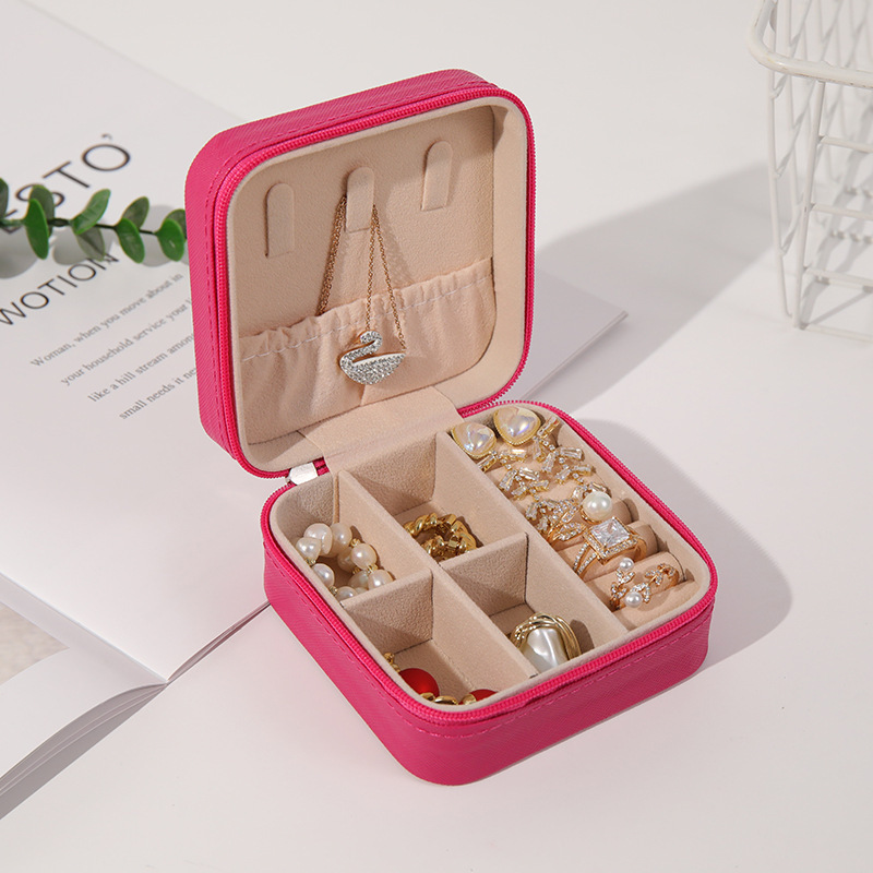 Personalized Leather Birth Flower Travel Jewelry Box for Unique & Love | JNSBag11