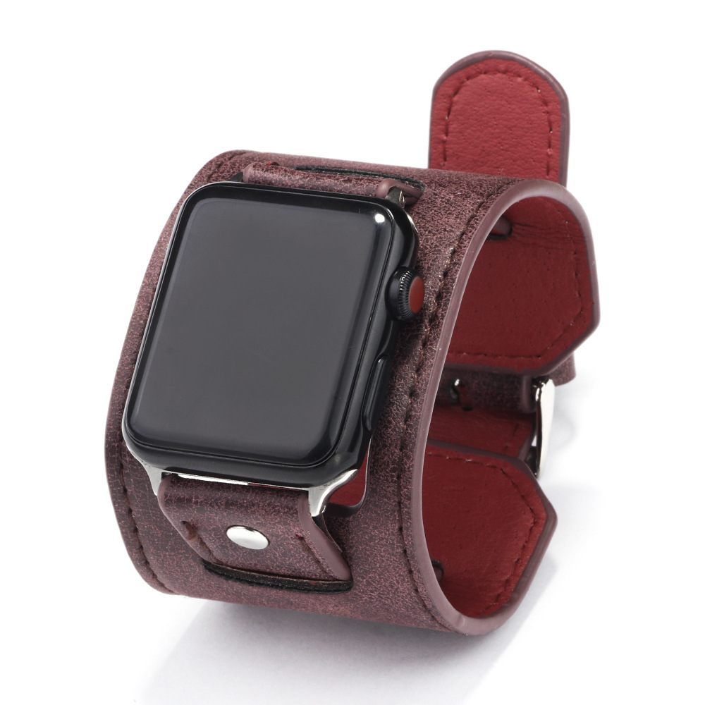 Personalized Leather Cuff Watch Band Strap for Apple Watch | JNSDec169