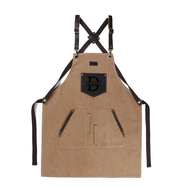 Personalized Monogram Leather Patch Canvas Apron for Unique & Love | JNSCloth44