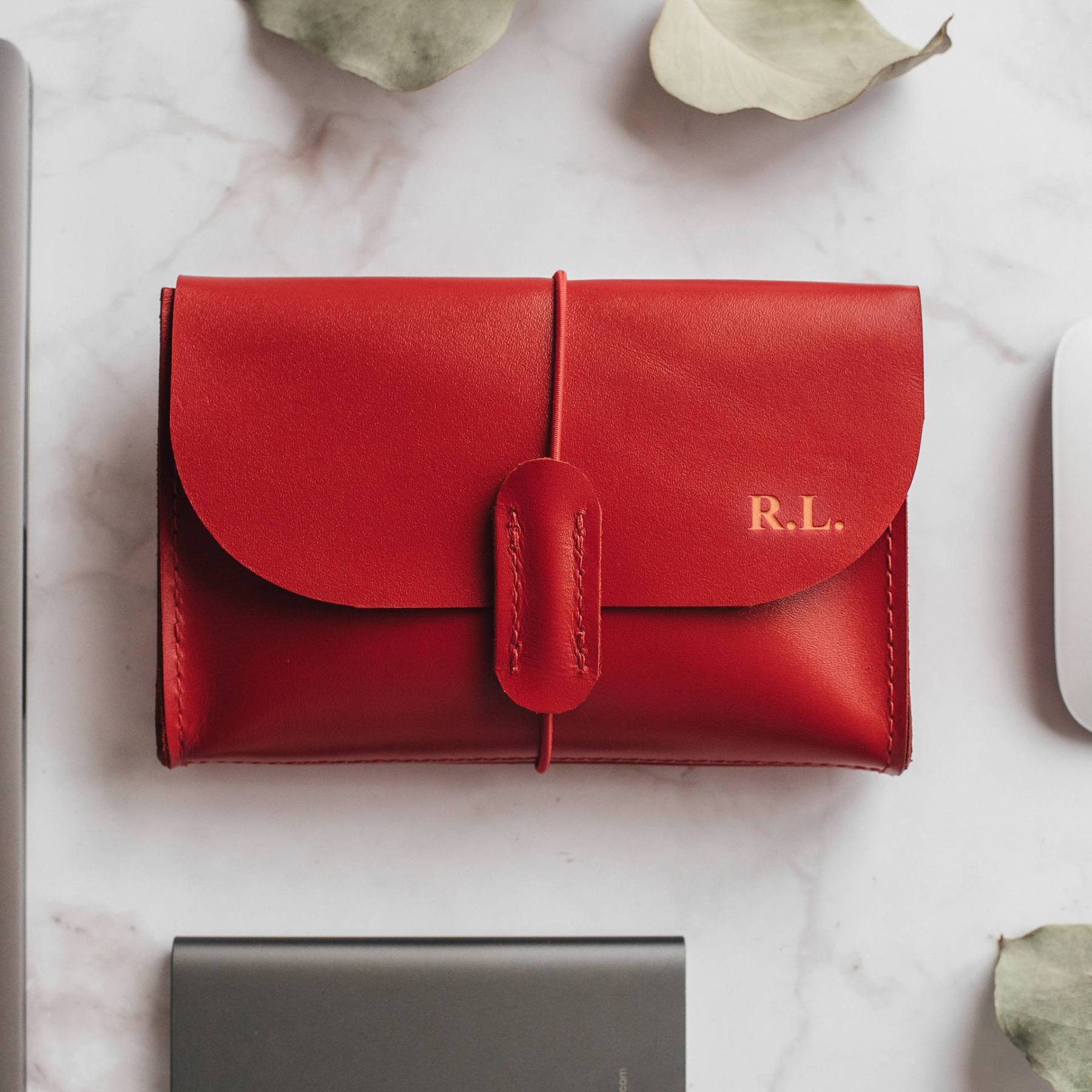 Personalized Leather Engraved Travel Electronic Accessories Organizer | JNSBag78