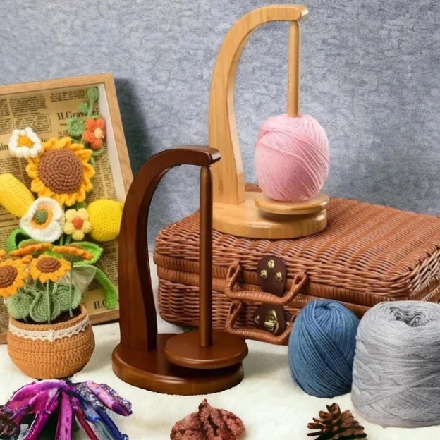 Personalized Magnetic Wooden Rotating Yarn Ball Holder for Unique & Love | JNSDec187