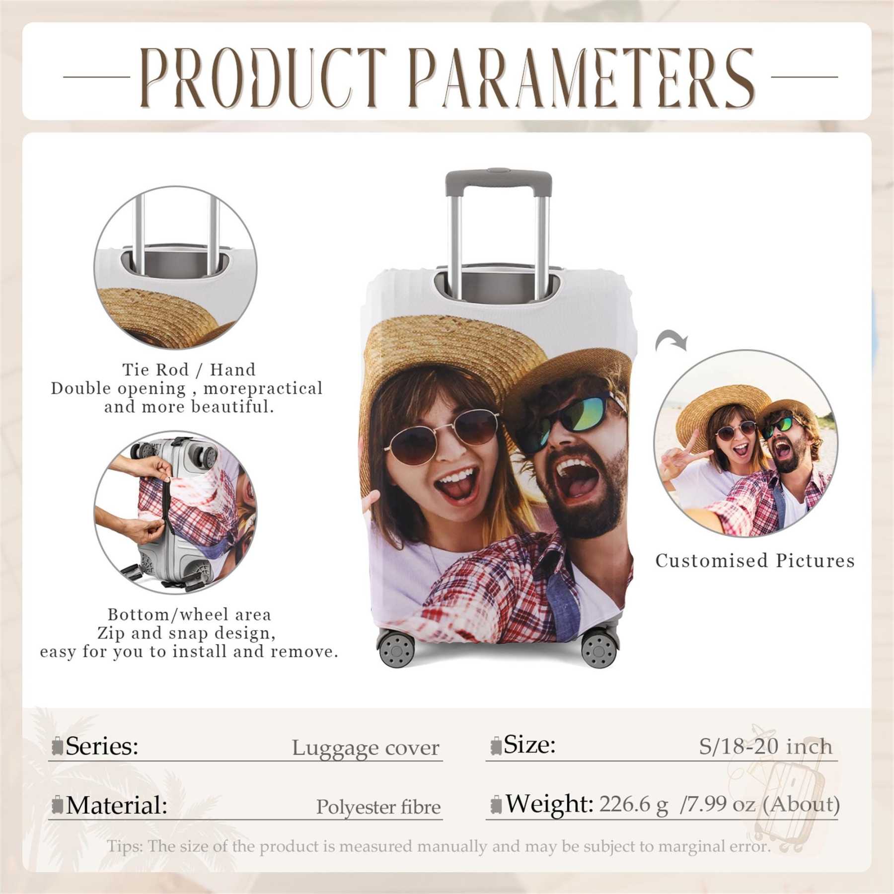 Personalized Photo Luggage Cover for Unique & Love | JNSDec124