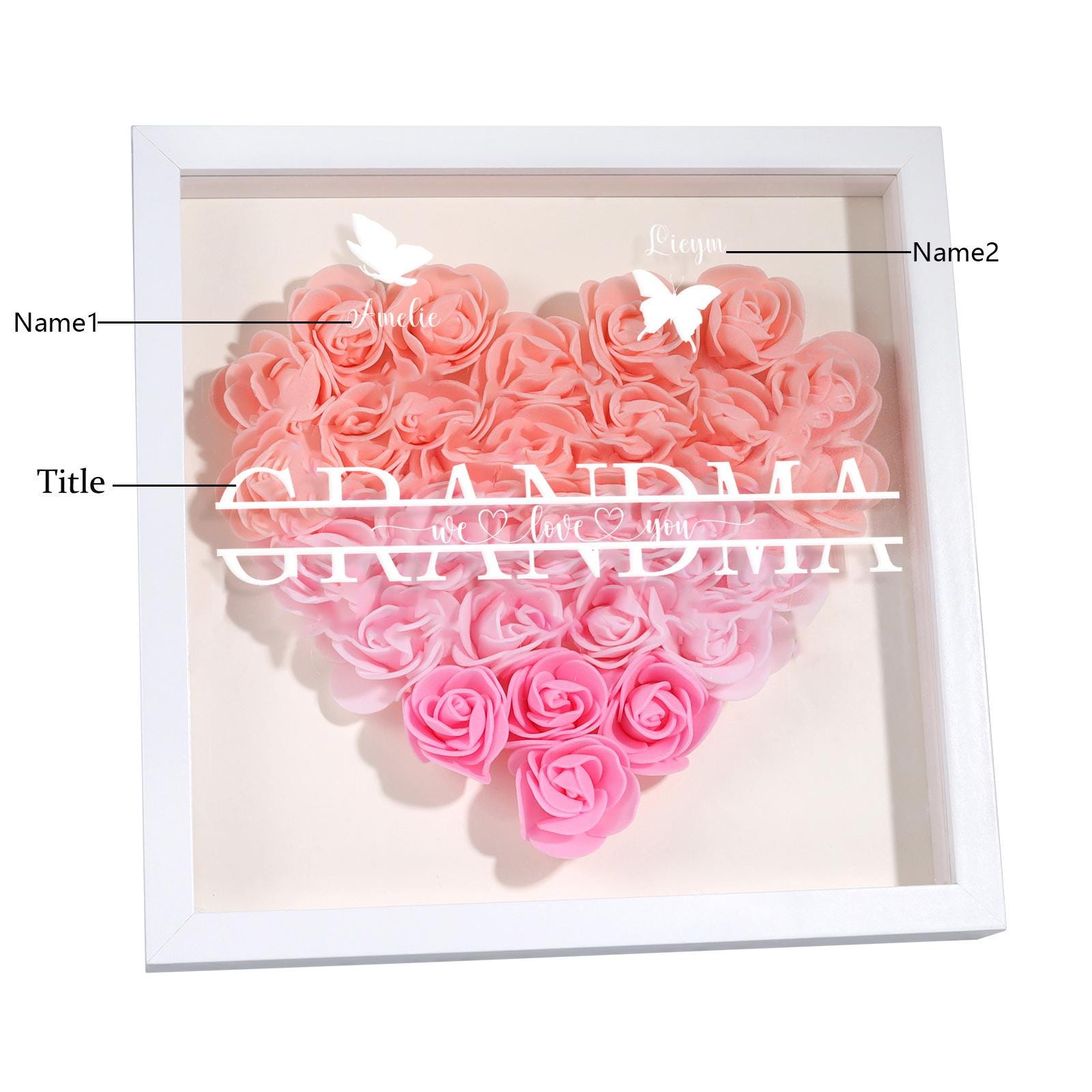 Personalized Flower Heart Shadow Box for Unique & Love | JNSDec129