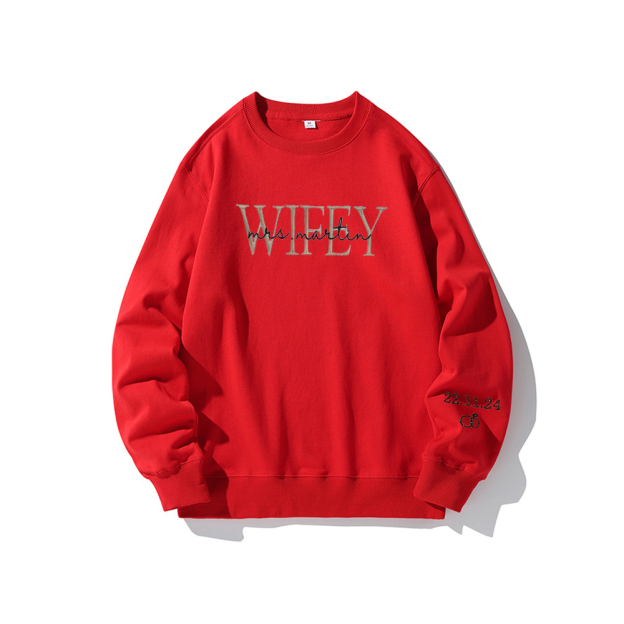 Personalized Embroidered Wife/Hubby Sweatshirt for Unique & Love | JNSCloth42