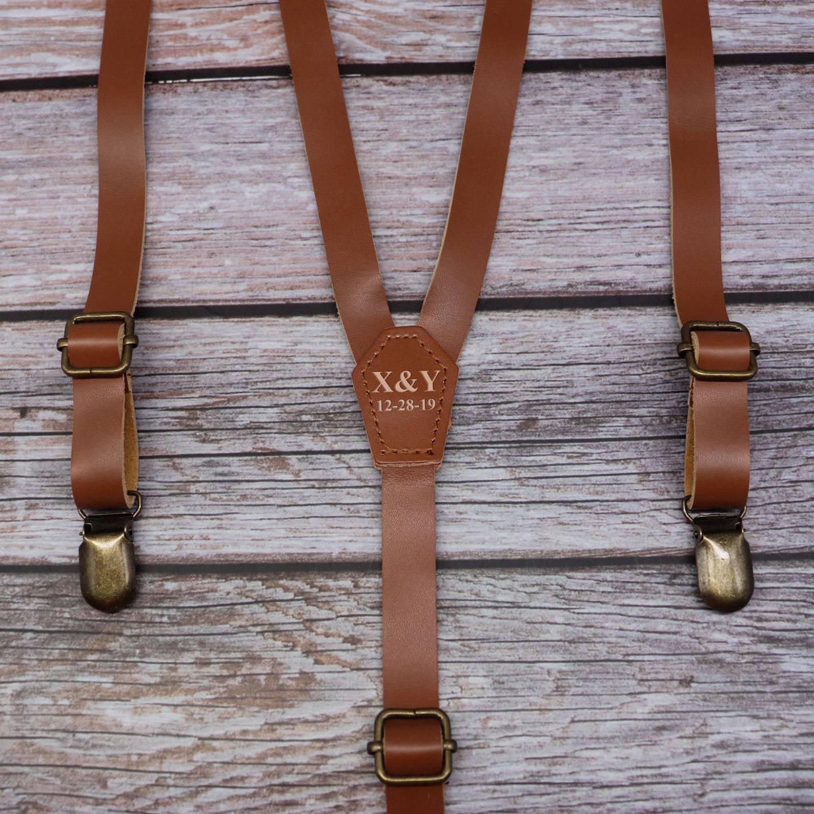 Personalized Monogrammed Genuine Leather Suspenders for Unique & Love | JNSCloth28