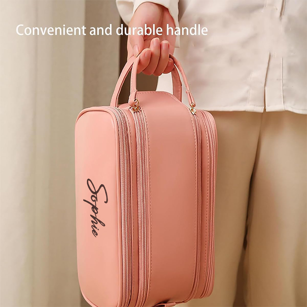 Personalized Leather Embroidered Makeup Bag for Unique & Love | JNSBag72