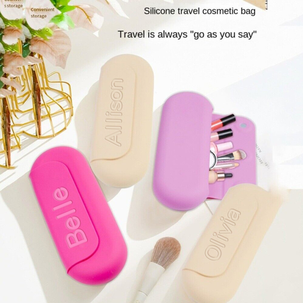 Personalized Silicone Makeup Brush Bag for Unique & Love | JNSBag16