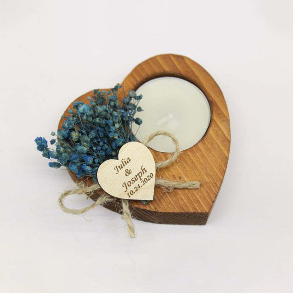 Personalized Engraved Wooden Tealight Candles & Holder for Unique & Love | JNSDec119