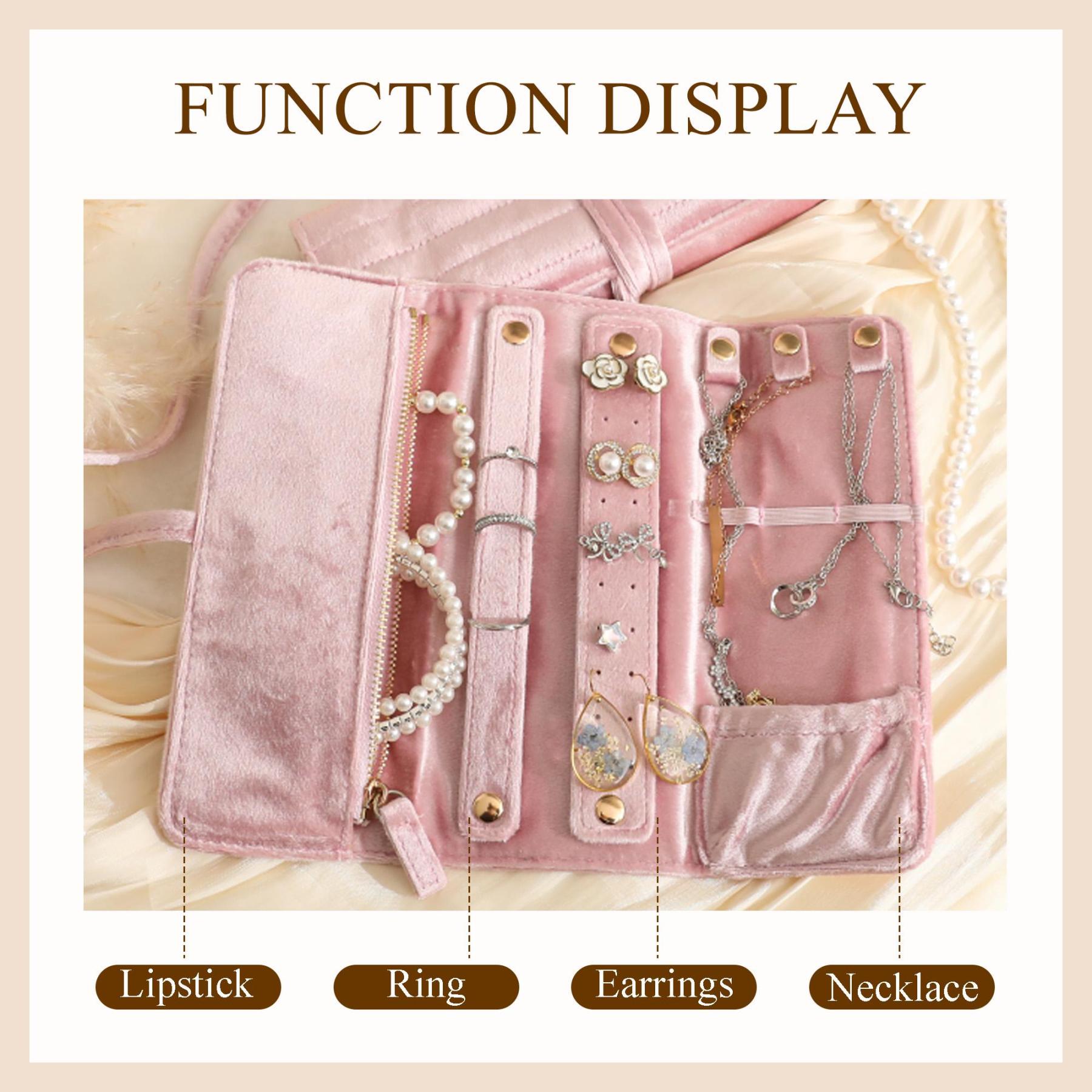 Personalized Monogrammed Velvet Travel Jewelry Rolls | JNSBag77