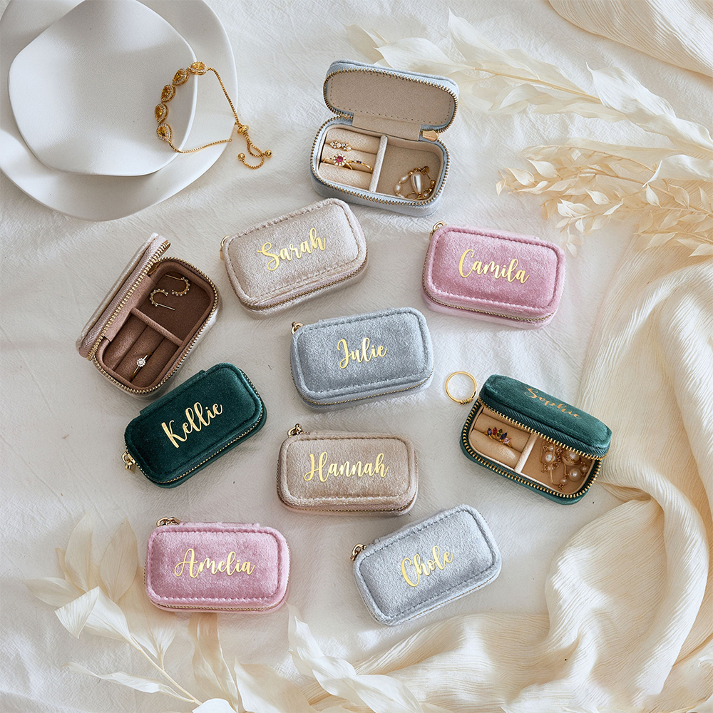 Personalized Name Velvet Portable Jewellery Box | JNSBag70