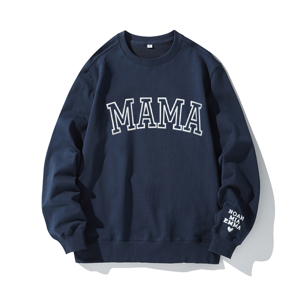 Personalized Mama Sweatshirt with Kid Names on Sleeve for Unique & Love | JNSCloth19