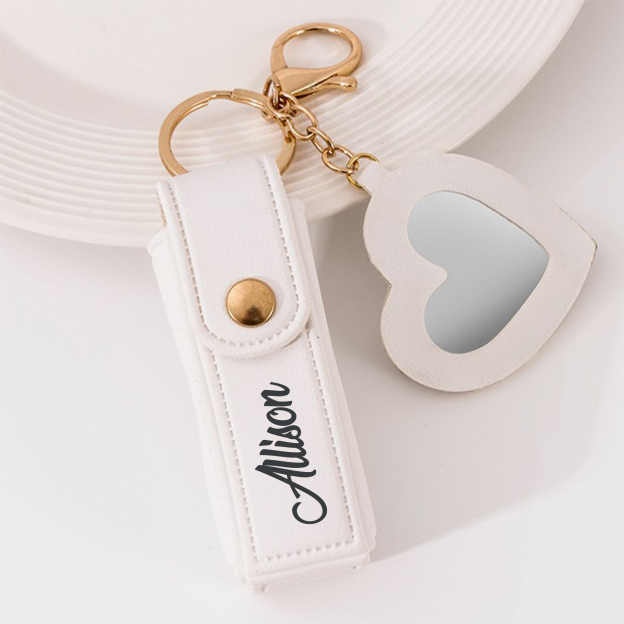 Personalized Lipstick Bag Keychain with Mirror for Unique & Love | JNSBag101