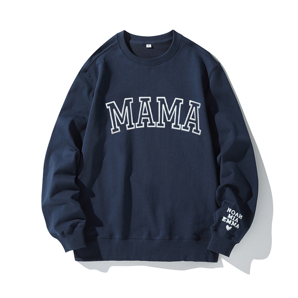 Personalized Mama Sweatshirt with Kid Names on Sleeve for Unique & Love | JNSCloth19