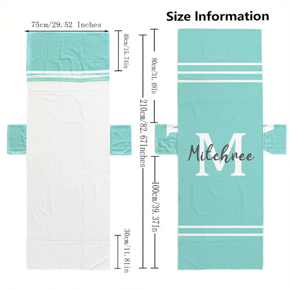 Personalized Name Beach Chair Cover Towel with Side Pockets for Unique & Love | JNSTowel08
