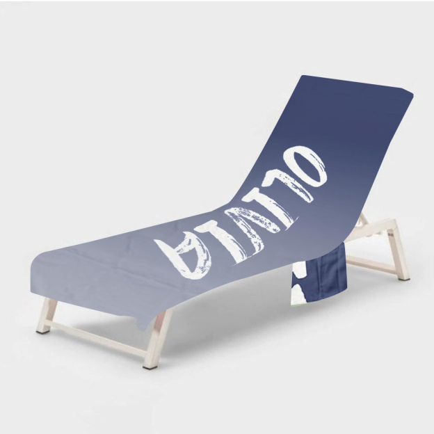 Personalized Name Beach Chair Cover Towel with Side Pockets for Unique & Love | JNSTowel09
