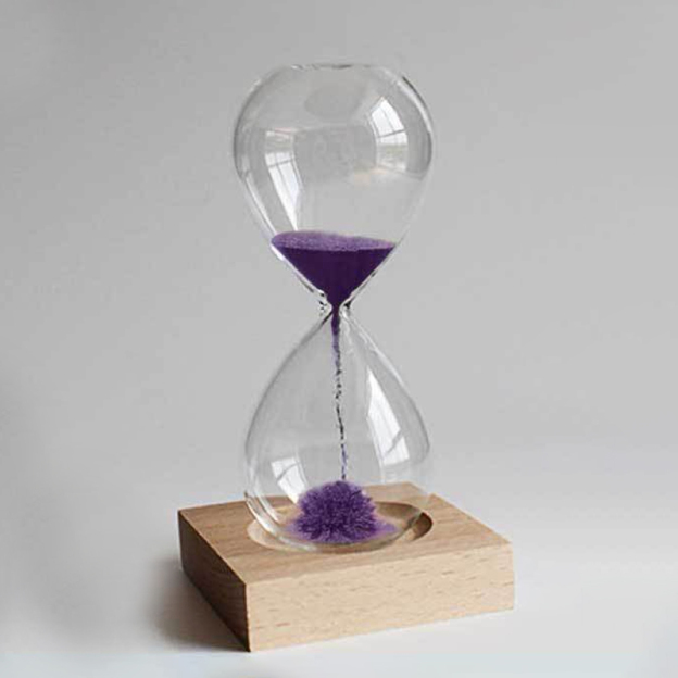 Personalized Engraved Magnetic Hourglass with Wooden Base | JNSDec165