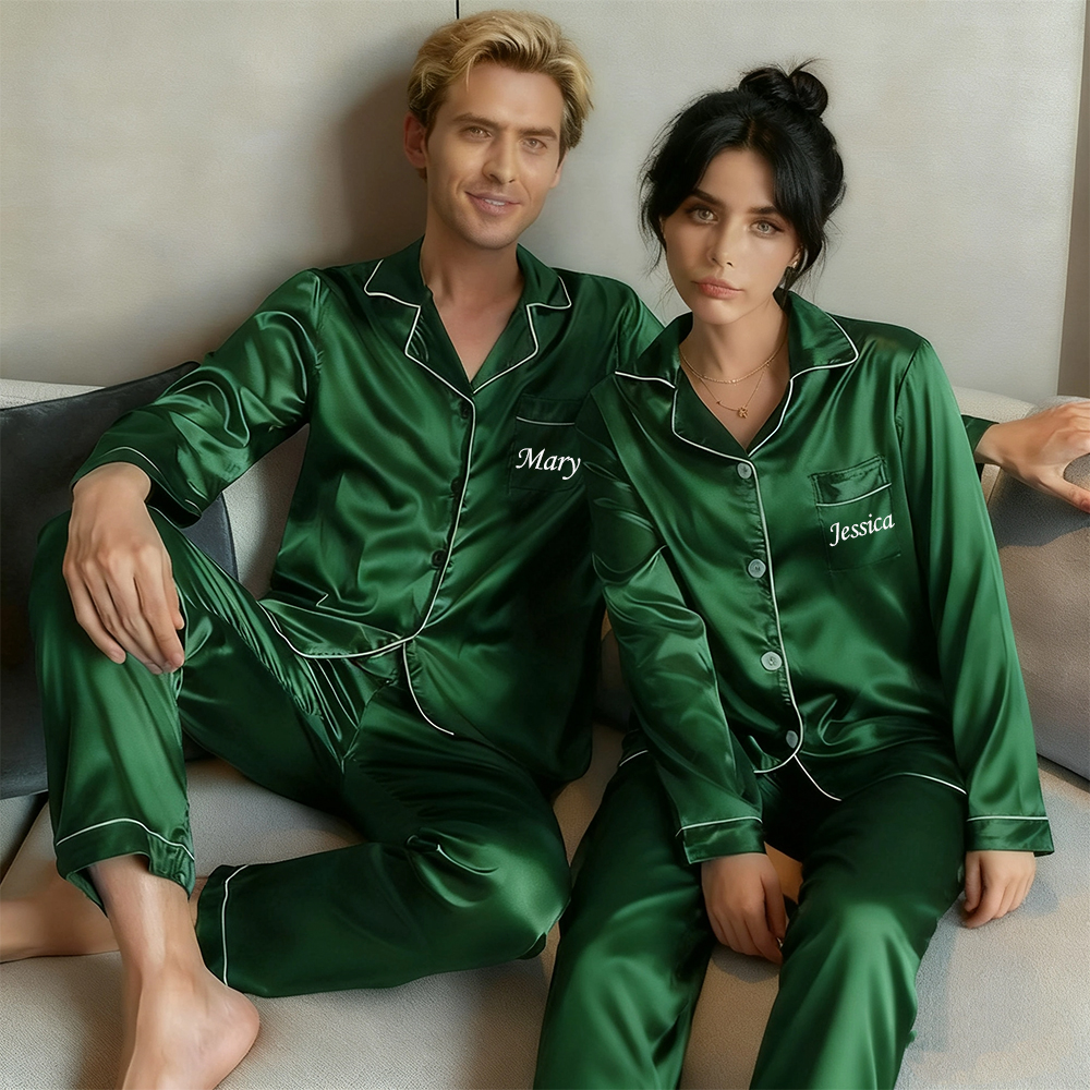 Personalized Mr and Mrs Satin Pajama Set for Unique & Love | JNSCloth53