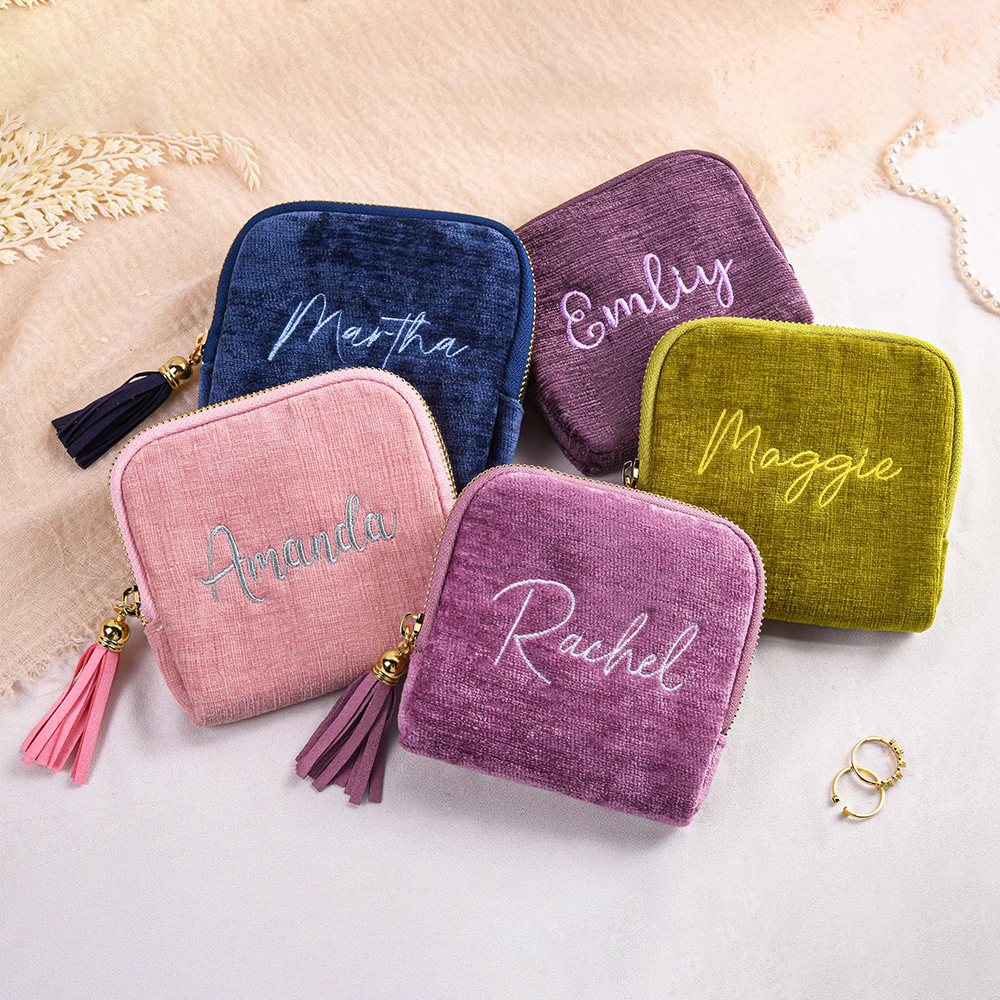 Personalized Embroidered Travel Jewelry Organizer Case for Unique & Love | JNSBag117