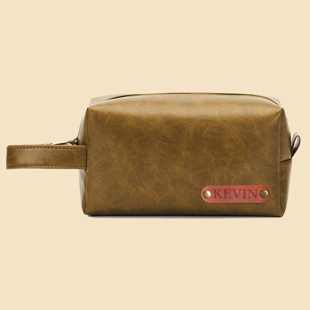Personalized Men's Toiletry Leather Bag for Unique & Love | JNSBag38