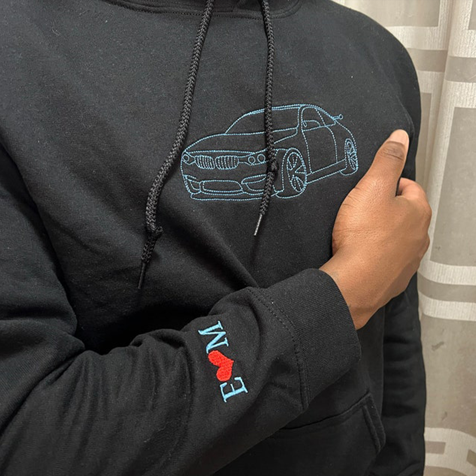 Personalized Embroidered Car Outline Sweatshirt From Your Photo | JNSCloth27