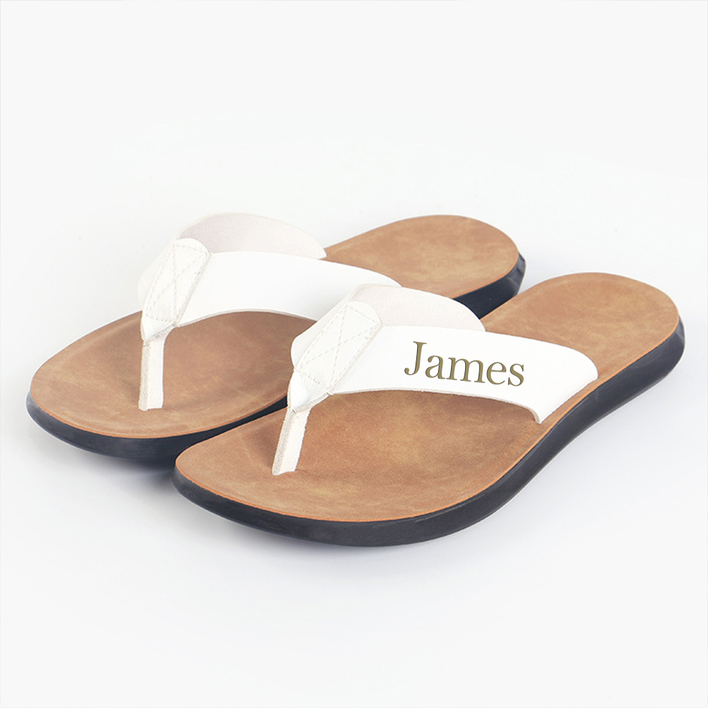Personalized Engraved Flip Flop Leather Sandals | JNSBeach01
