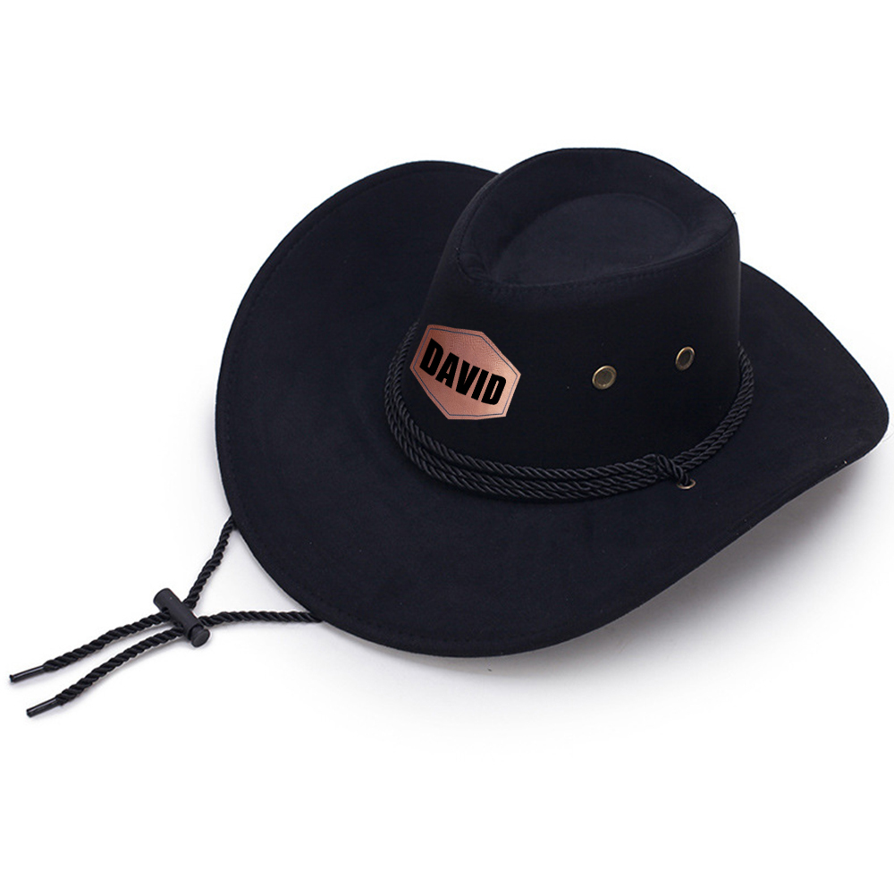 Personalized Leather Patch Cowboy Hat for Unique & Love | JNSHat06