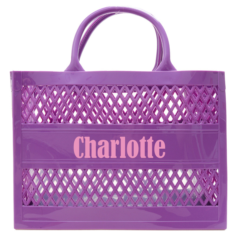 Personalized Name Color Jelly Beach Tote Bag | JNSBag52