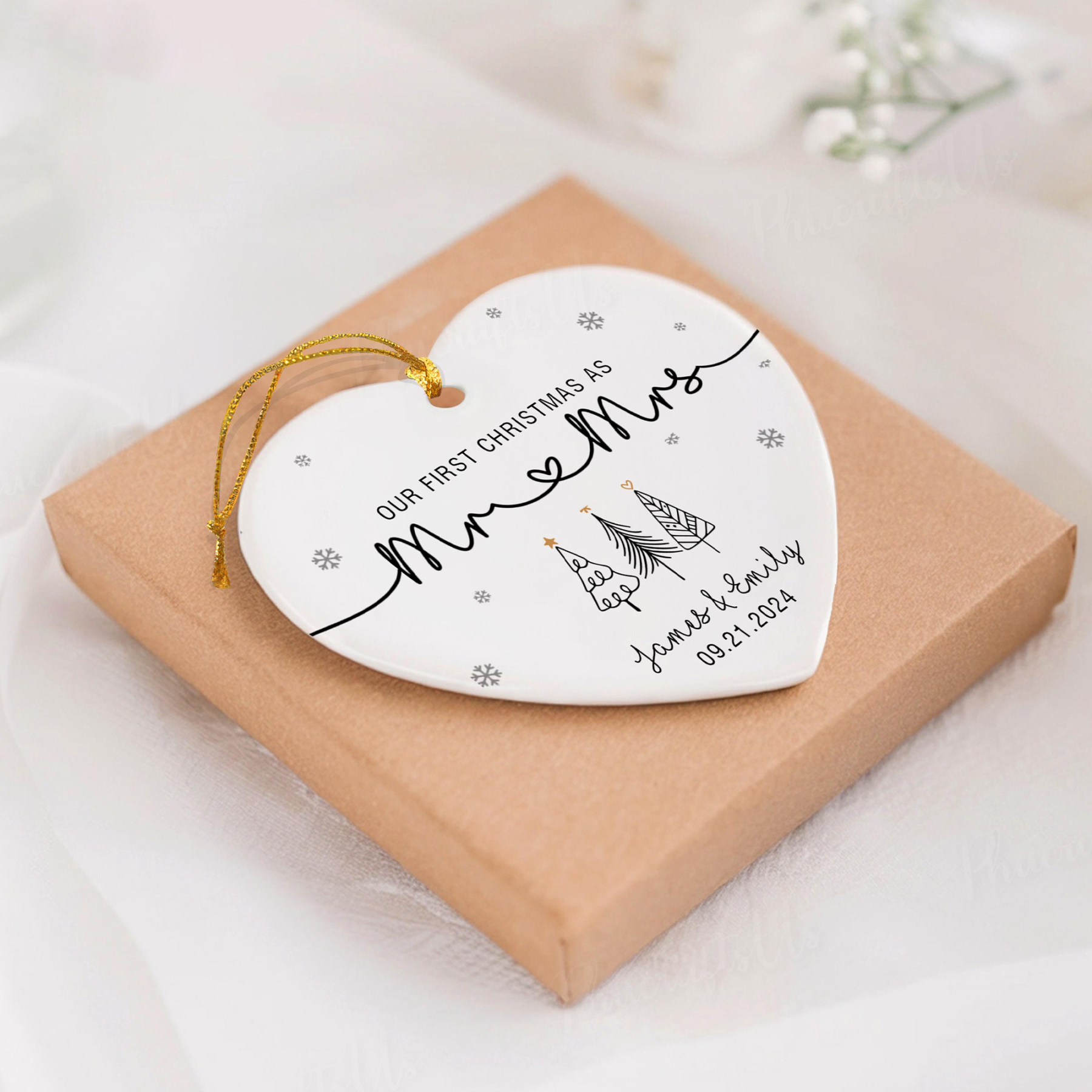 Personalized First Christmas As Mr & Mrs Ornament for Unique & Love | JNSDec112