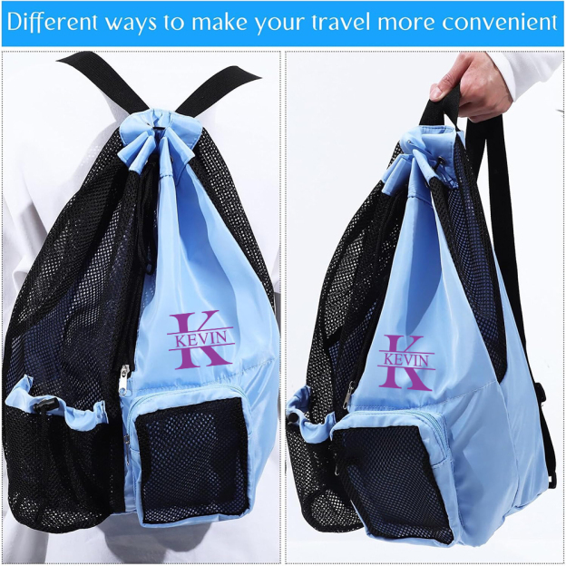 Personalized Monogram Mesh Swim Backpack with Wet Pocket for Unique & Love | JNSBag105