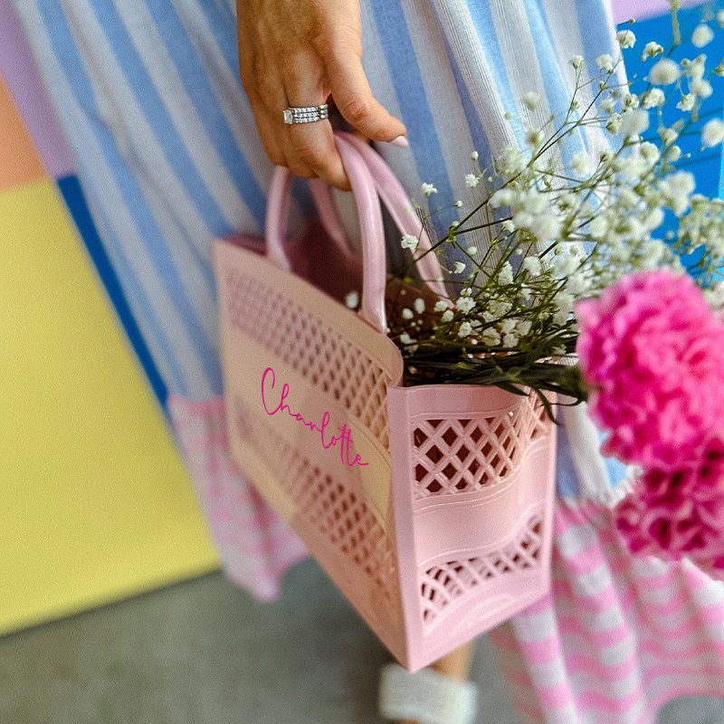 Personalized Name Color Jelly Beach Tote Bag | JNSBag52