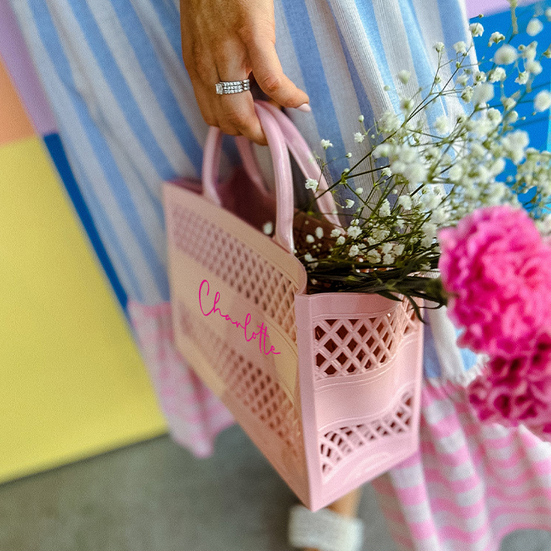 Personalized Name Color Jelly Beach Tote Bag | JNSBag52