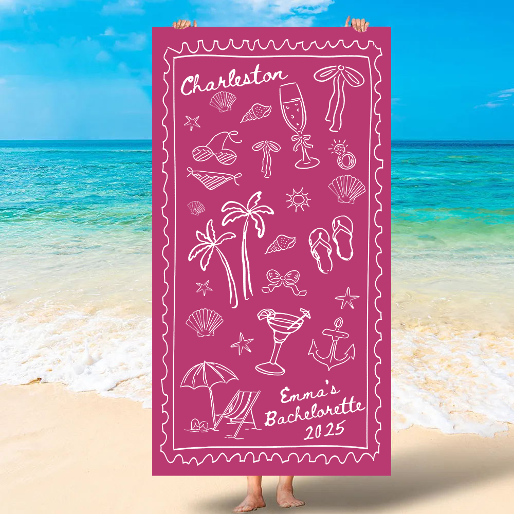 Personalized Bachelorette Beach Towel for Unique & Love | JNSTowel06