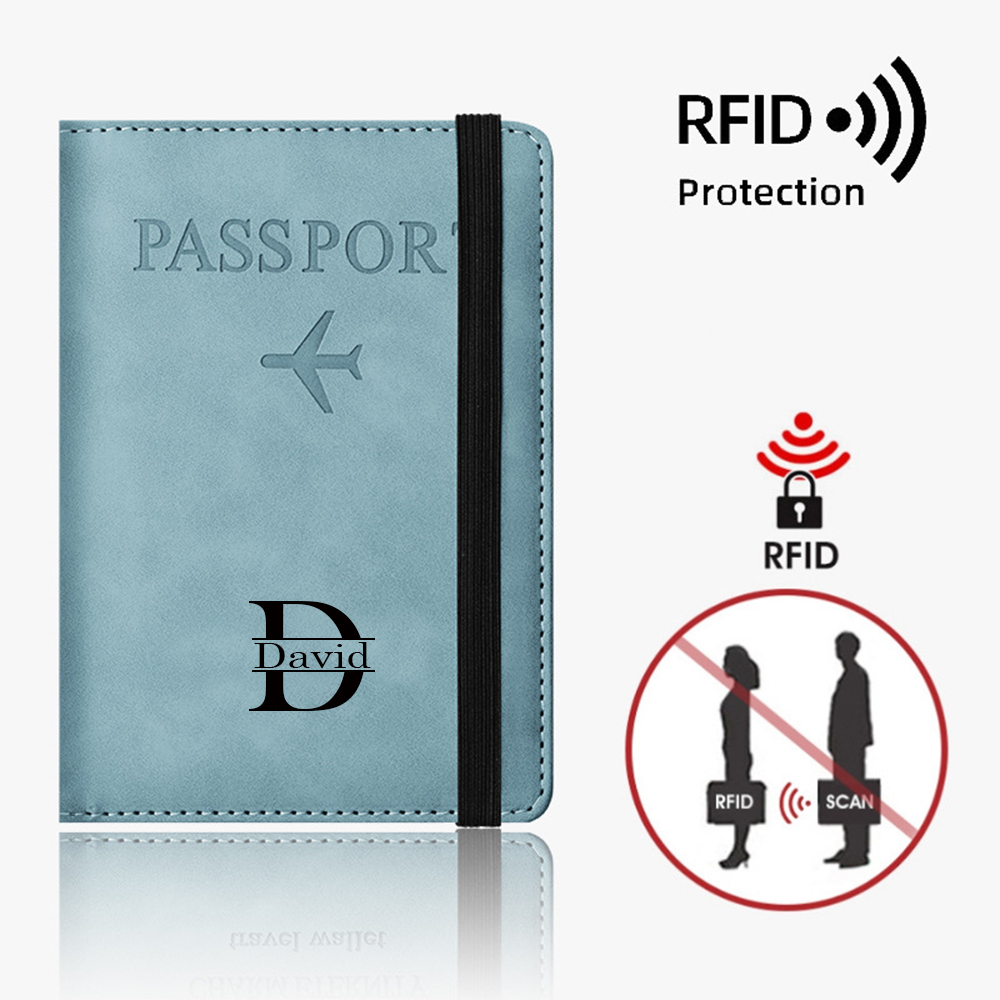 Personalized Monogram Leather Passport Cover with RFID Blocking | JNSCase01