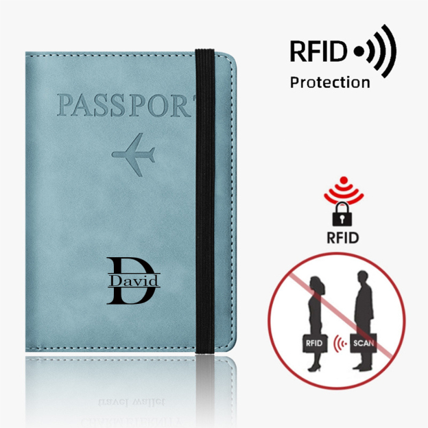 Personalized Monogram Leather Passport Cover with RFID Blocking | JNSCase01